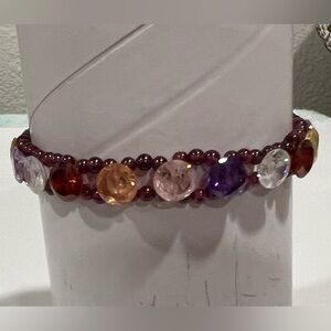 Beautiful Rhinestone with Garnet’s Stone Beads